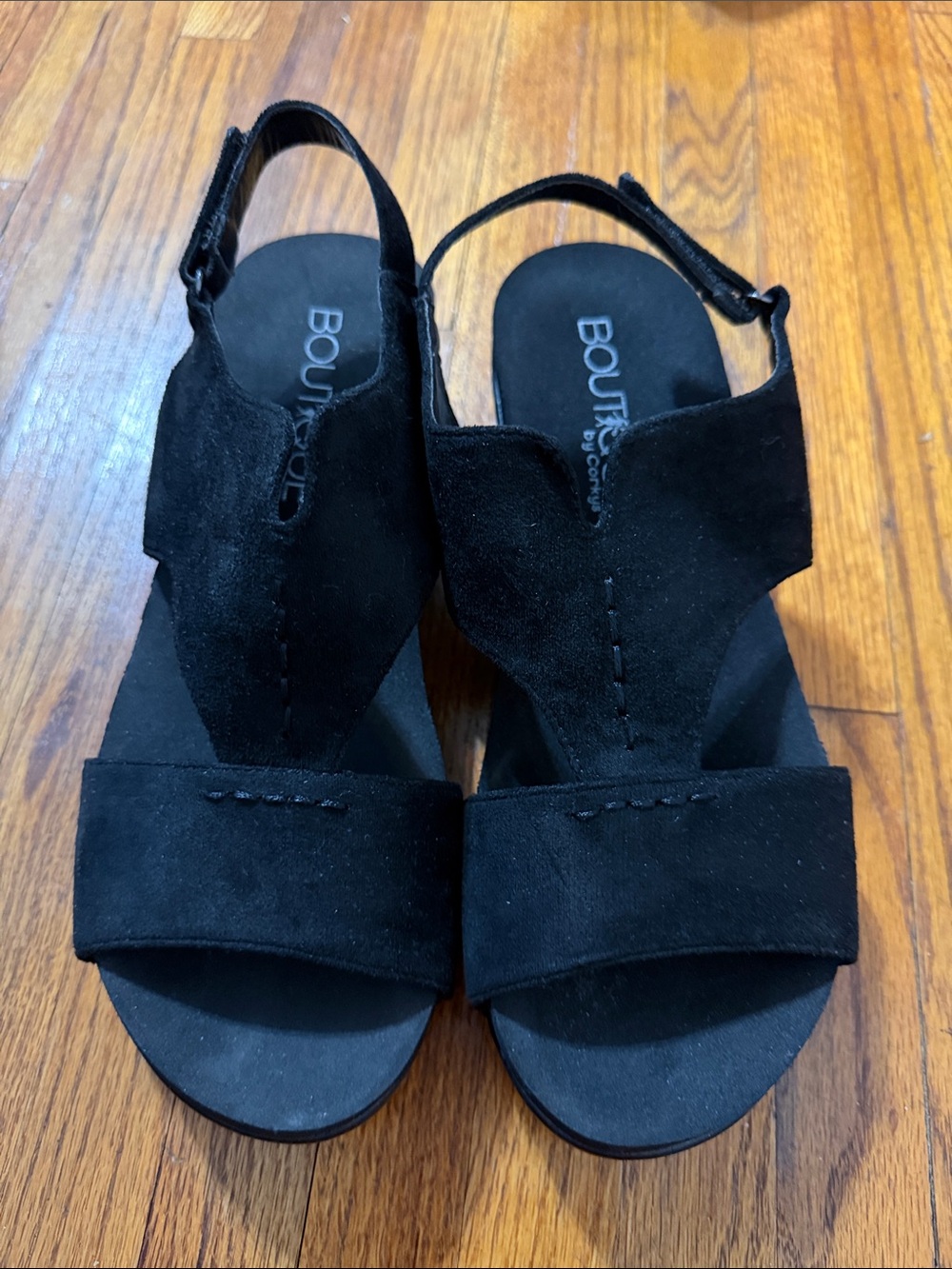 Boutique by Corkys Black Suede Slingback Sandal - Cushioned Comfort